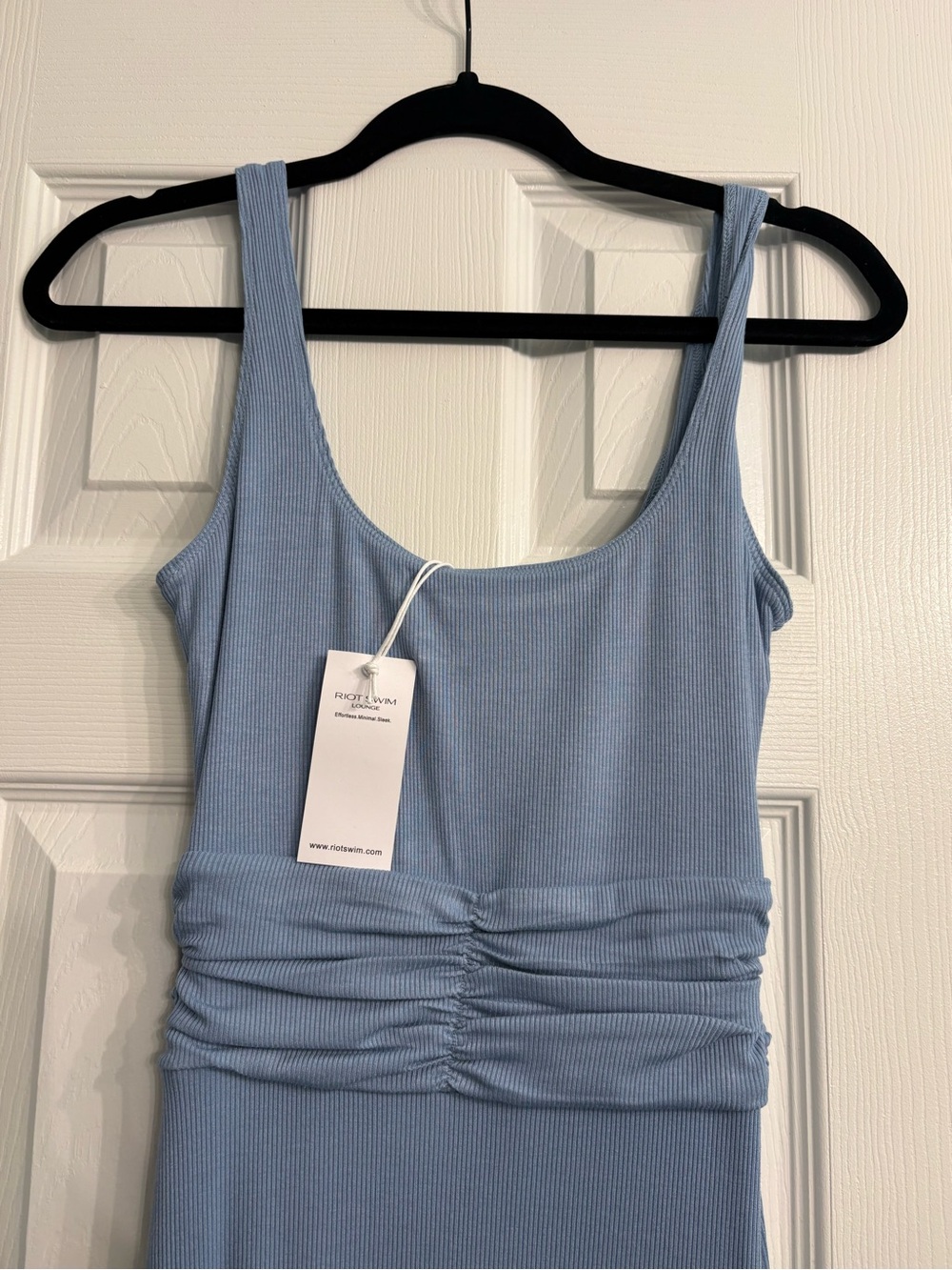 Riot Swim Lounge Roxi Light Blue Ribbed Tank Dress